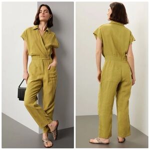 Blank NYC juicy moss linen jumpsuit in green - XS nwt